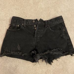 Free people black jean shorts